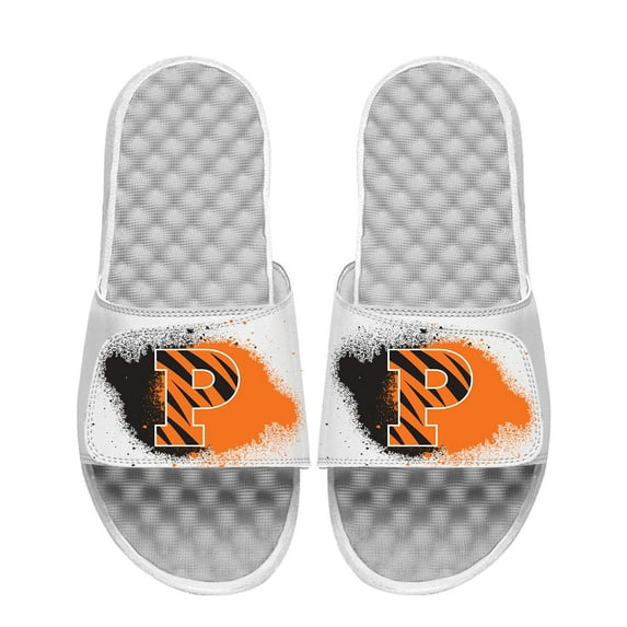 Men's ISlide White Princeton Tigers Spray Paint Slide Sandals