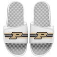 thumbnail image 1 of Men's ISlide White Purdue Boilermakers Varsity Stripes Slide Sandals, 1 of 1