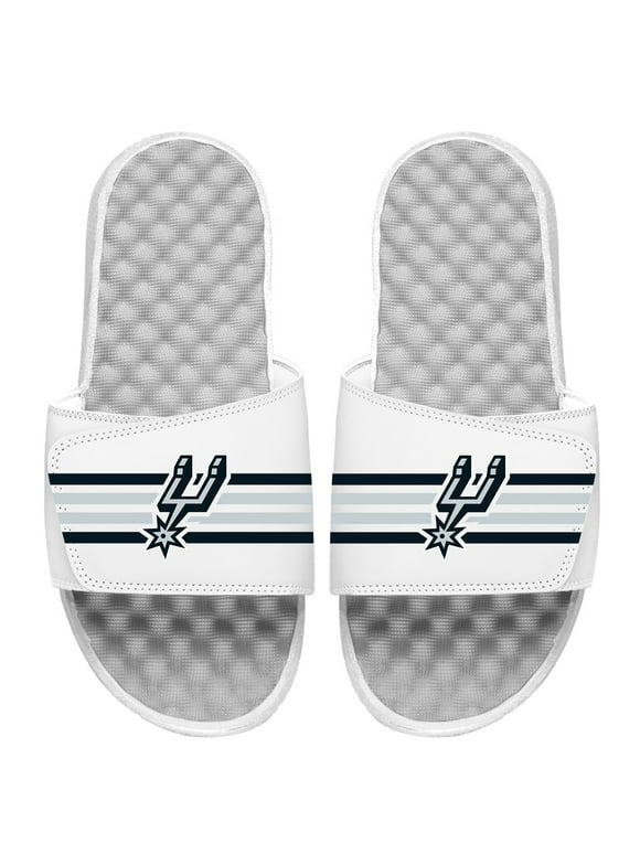 Men's ISlide White San Antonio Spurs Stripes Slide Sandals