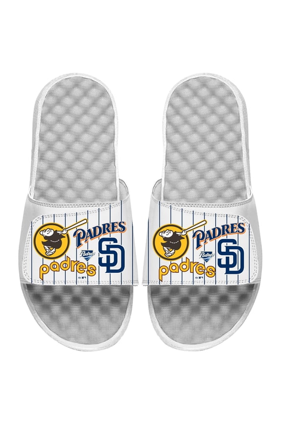 Men's ISlide White San Diego Padres Collage Slide Sandals