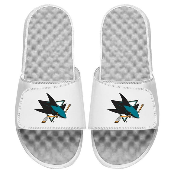 Men's ISlide White San Jose Sharks Primary Logo Slide Sandals