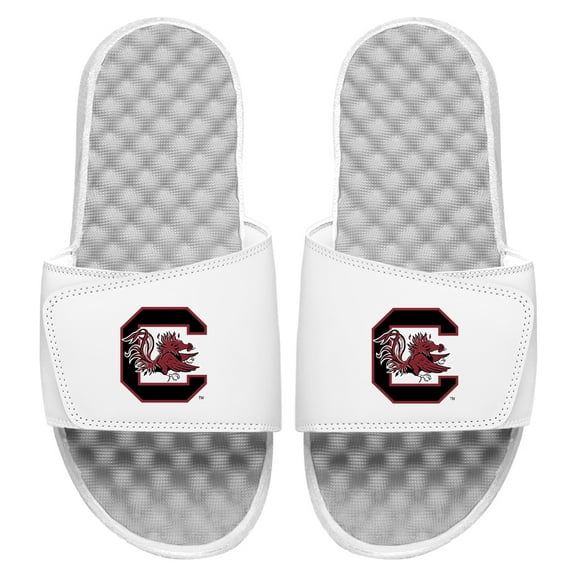 Men's ISlide White South Carolina Gamecocks Primary Team Logo Slide Sandals