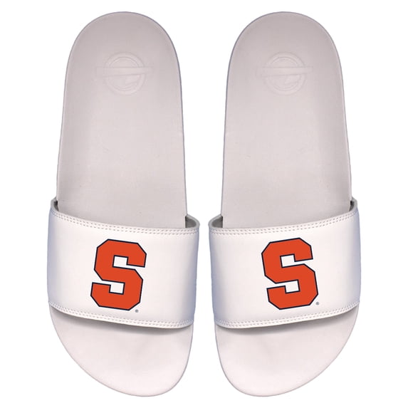 Men's ISlide White Syracuse Orange Primary Logo Motto Slide Sandals
