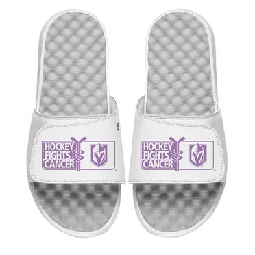 Men's ISlide  White Vegas Golden Knights Hockey Fights Cancer Slide Sandals