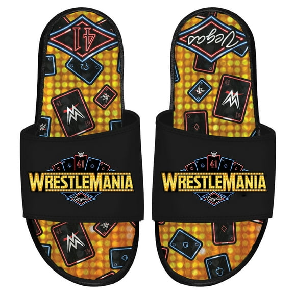 Men's ISlide WrestleMania 41 Pattern Gel Slide Sandals