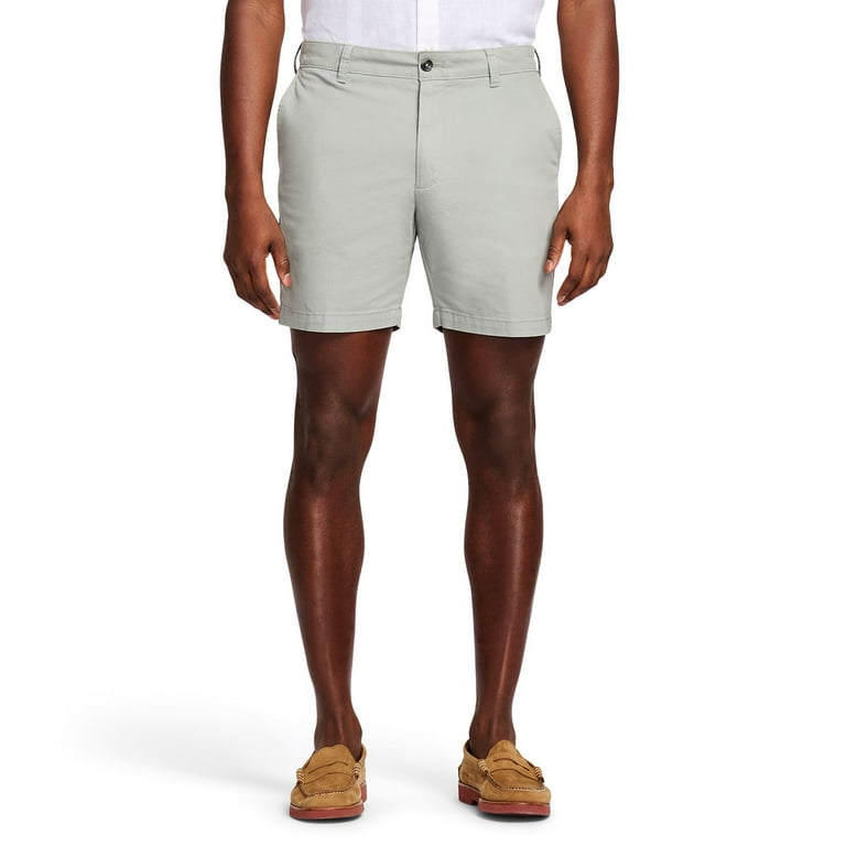 Men s IZOD 7 in. Saltwater Flat Front Chino Shorts Color Cinderblock Size 34 Walmart
