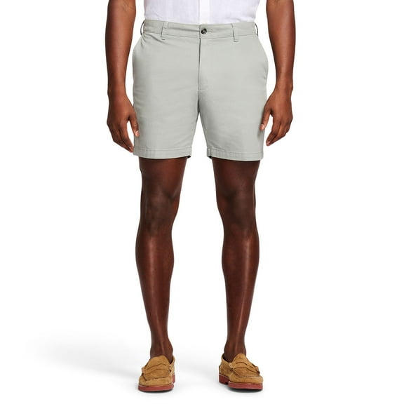 Men's IZOD 7-in. Saltwater Flat Front Chino Shorts Color: Cinderblock Size: 42