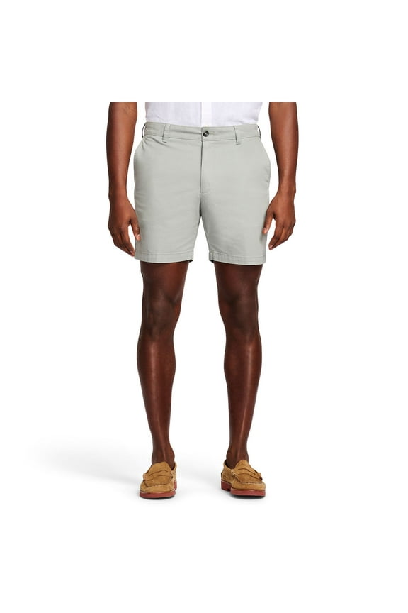 Men's IZOD 7-in. Saltwater Flat Front Chino Shorts Color: Cinderblock Size: 42