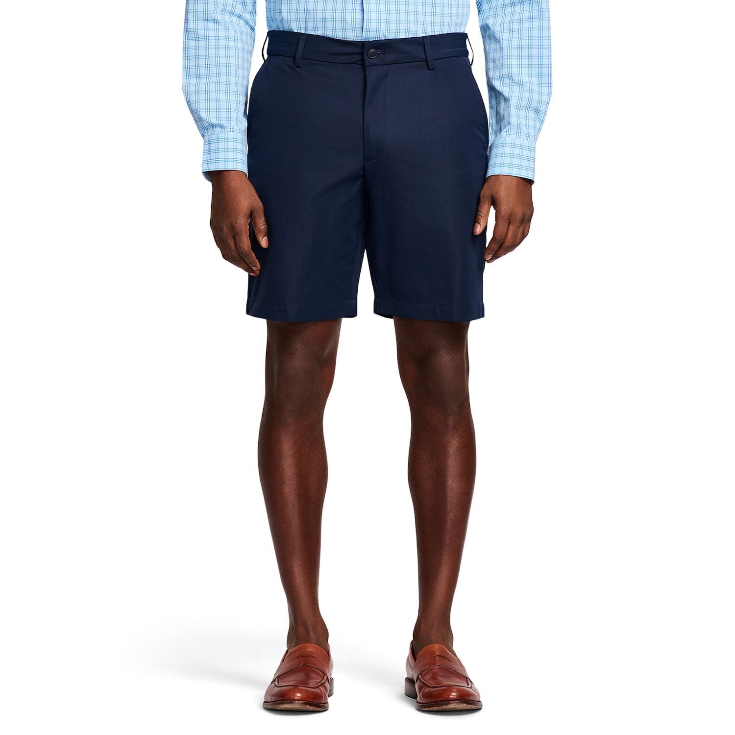 izod performance dress shorts Men's IZOD 9.5-in. Soft Touch Performance Dress Chino Shorts Color: Navy  Blazer Size: 38
