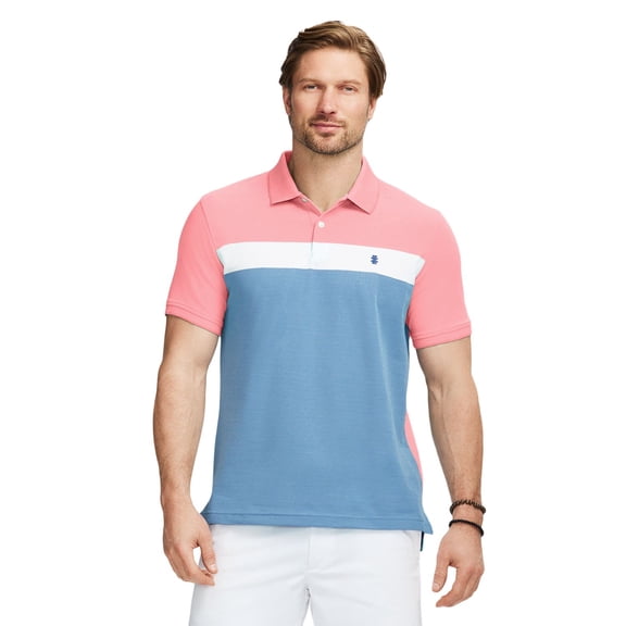 Men's IZOD Advantage Performance Short Sleeve Colorblock Polo Shirt Color: Dubarry Size: XXL