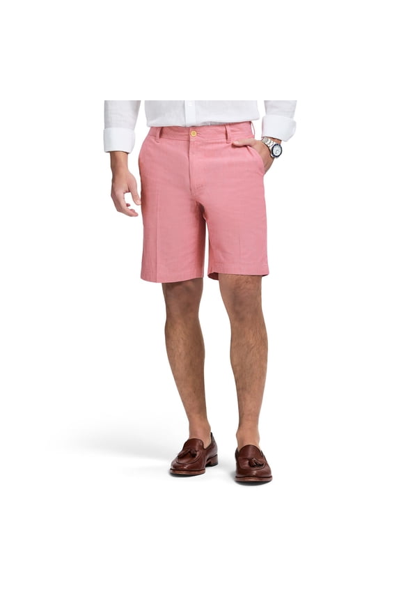Men's IZOD Classic Chambray Flat Front Shorts Color: Holly Berry Size: 36