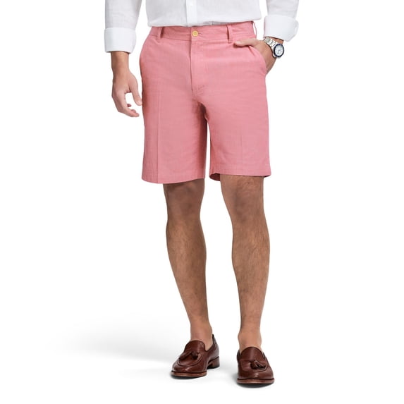 Men's IZOD Classic Chambray Flat Front Shorts Color: Holly Berry Size: 40