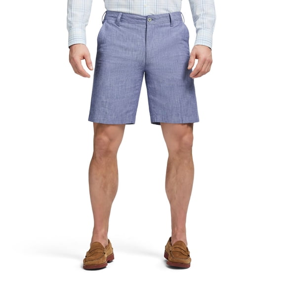 Men's IZOD Classic Chambray Flat Front Shorts Color: Skipper Blue Size: 40
