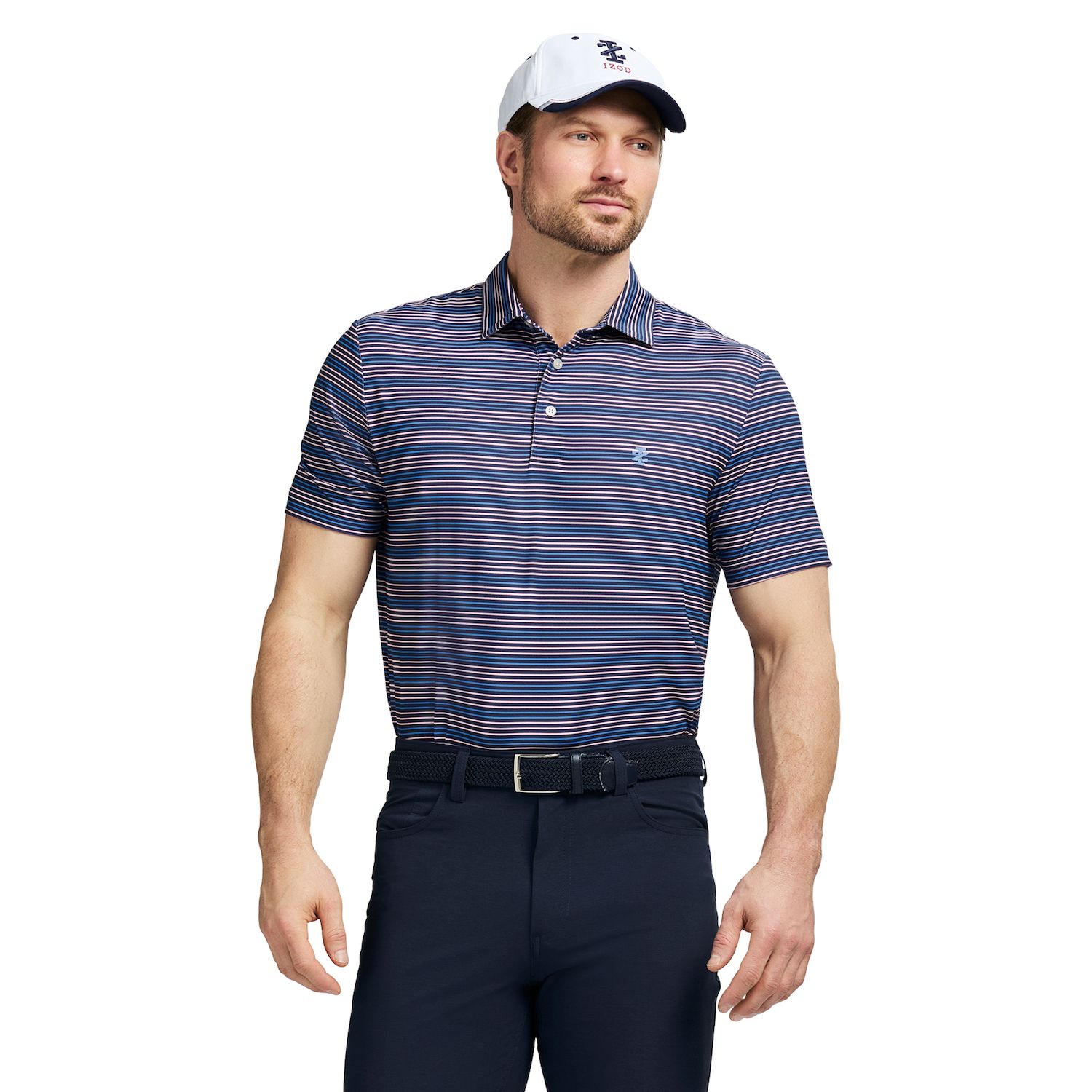 Short IZOD Swingflex 9.5", Homme, Taille 32, Bleu Marine, Neuf Avec étiquette, Déperlant UPF50