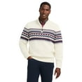 thumbnail image 1 of Men's IZOD Holiday Fair Isle Quarter-Zip Top Color: Vanilla Fair Isle Size: L, 1 of 4
