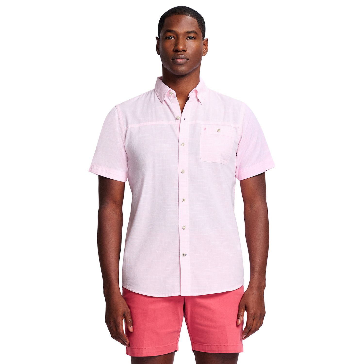 Men's IZOD Saltwater Dockside Chambray Short Sleeve Button-Down