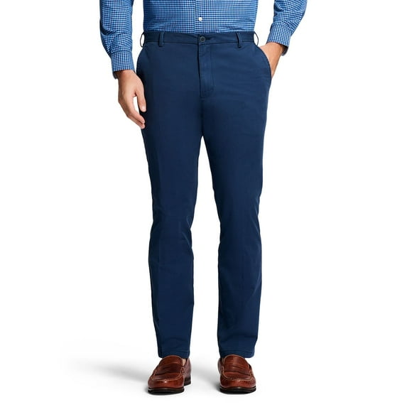 Men's IZOD Saltwater Flat Front Chino Pants Color: Cadet Navy Size: 40X30