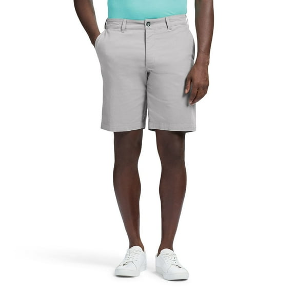 Men's IZOD Saltwater 9.5-Inch Flat Front Chino Short Color: Cinder Block Size: 36