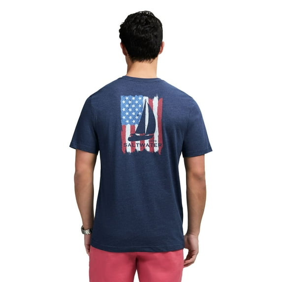 Men's IZOD Saltwater Soft Wash Short Sleeve Graphic Tee Color: Sail Boat Size: XXL