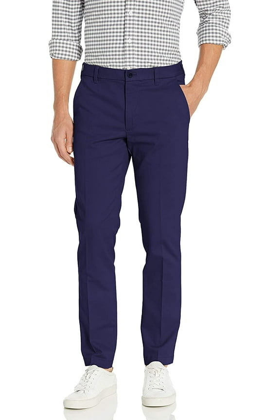 Men's IZOD Slim-Fit Performance Stretch Flat-Front Pants Navy
