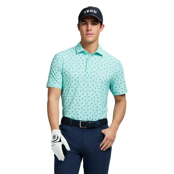 Men's IZOD Swingflex Elite Golf Short Sleeve Polo Color: Blue Fish Size: XXL
