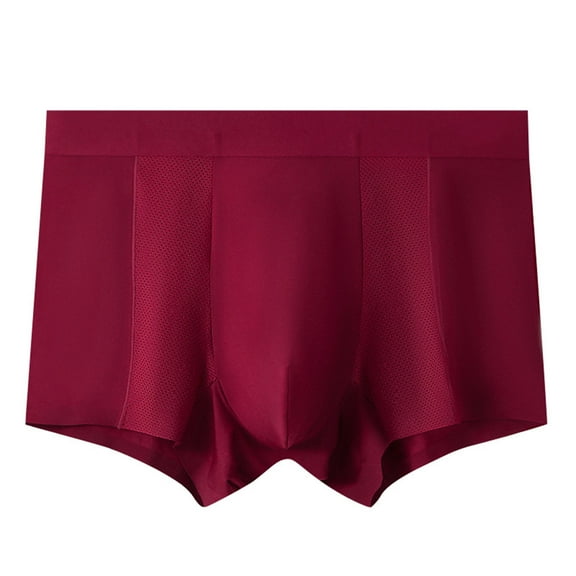 Men's Ice Silk Boxer Briefs Seamless Breathable Trunks Lightweight Tag-Free Underwear Soft Comfortable Close Fitting Thin Underpants