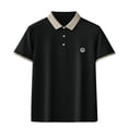 thumbnail image 1 of Men's Ice Silk Business Shirt Anti-Wrinkle Quick-Drying Solid Tee Short Sleeve Lightweight Casual Work Tops, 1 of 5