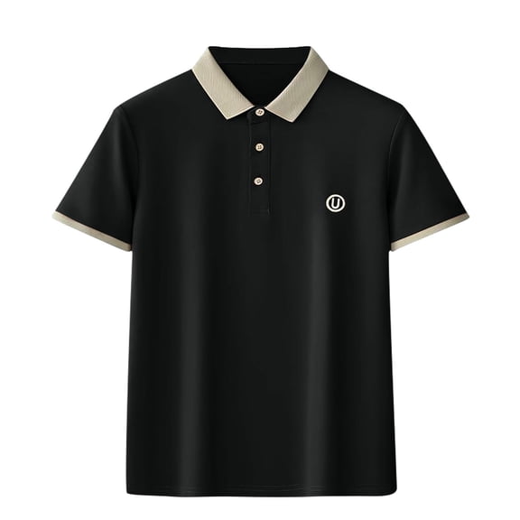 Men's Ice Silk Business Shirt Anti-Wrinkle Quick-Drying Solid Tee Short Sleeve Lightweight Casual Work Tops