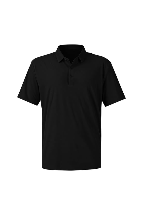 Men's Ice Silk Collar Short Sleeve Shirts Quick Dry Breathable Button Down Sun Protection Tops for Summer Outdoor Sports Vacation Daily Travel Black M