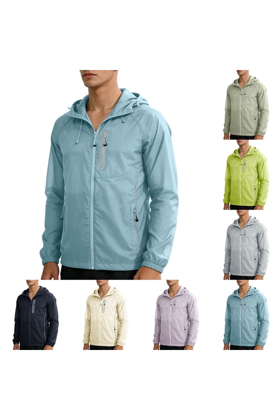 Men's Ice Silk Cooling Hooded Cardigan Jacket Long Sleeve Zipper Sun Protection Thin Layer Casual Loose Fit Beach Travel Loungewear Modern Fashion Essential | AESTIVO,Green L