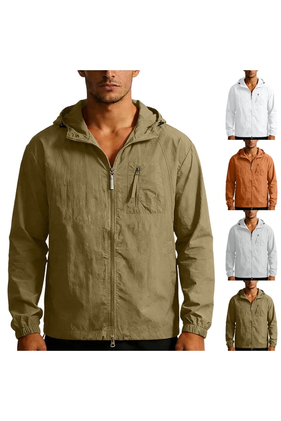 Men's Ice Silk Cooling Jacket Hoodie Cardigan Long Sleeve Zippered Sun Protection Upf 50+ Lightweight Thin Casual Daily Travel Hiking Fishing Windbreaker | AESTIVO,Gray 2XL