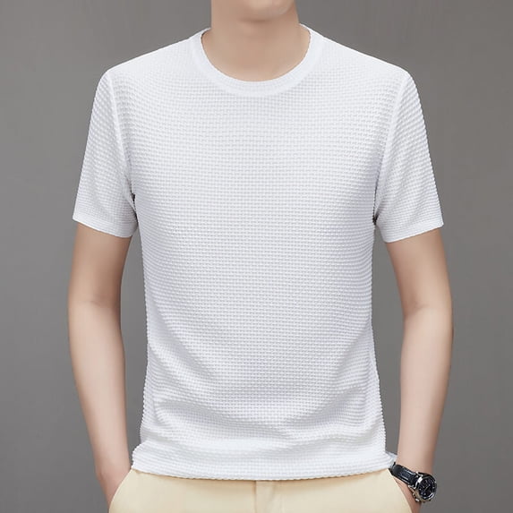 Men's Ice Silk Short Sleeve T-Shirt Summer Cool Tee