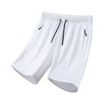 thumbnail image 1 of Men's Ice Silk Shorts - Lightweight, Breathable, Zip Pockets, Elastic Waist Drawstring - Sports/Fitness - Nylon Spandex - Sizes L-XXXXXL, 1 of 3