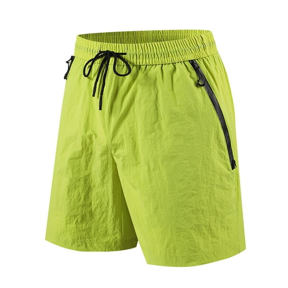 Men's Ice Silk Shorts Trendy Plus Size Solid Color Quick-Dry Breathable Lace up Elastic Waist Running Short Sweatpant