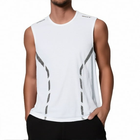 Men's Ice Silk Sleeveless Athletic Mesh Tank Top for Oversized Workout Comfort and Summer Casual Wear Fashion Mens Muscle Gym Tank Top Breathable Sleeveless Shirts for Active Men