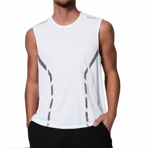 Men's Ice Silk Sleeveless Tank Top - Mesh Athletic Vest - Quick-Drying - Loose Fit - Oversized Sizes - Summer Casual & Workout
