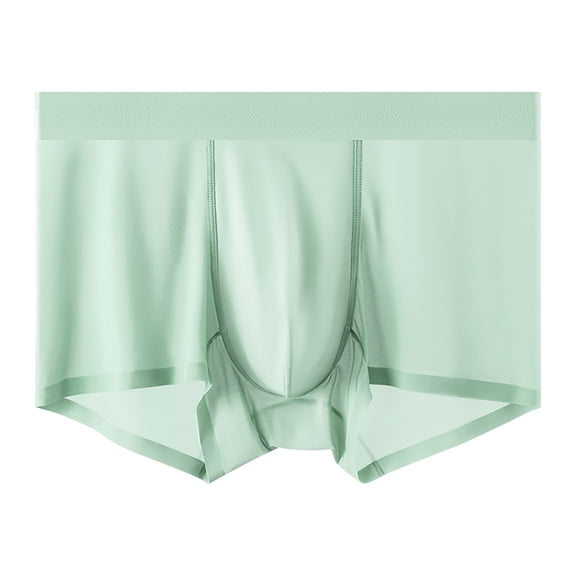 Men's Ice Silk Stretch Mid Rise Comfortable Natural Silk Liner Crotch Briefs