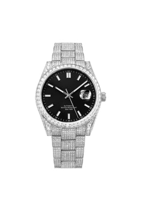 17.6CT Men's Iced Out VVS Moissanite Watch, Collection of 2300 D Color Moissanite Stones,Luxury Sapphire Automatic Mechanical Wristwatch