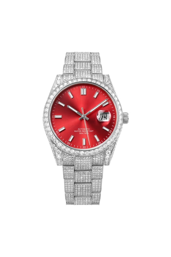 17.6CT Men's Iced Out VVS Moissanite Watch, Collection of 2300 D Color Moissanite Stones,Luxury Sapphire Automatic Mechanical Wristwatch