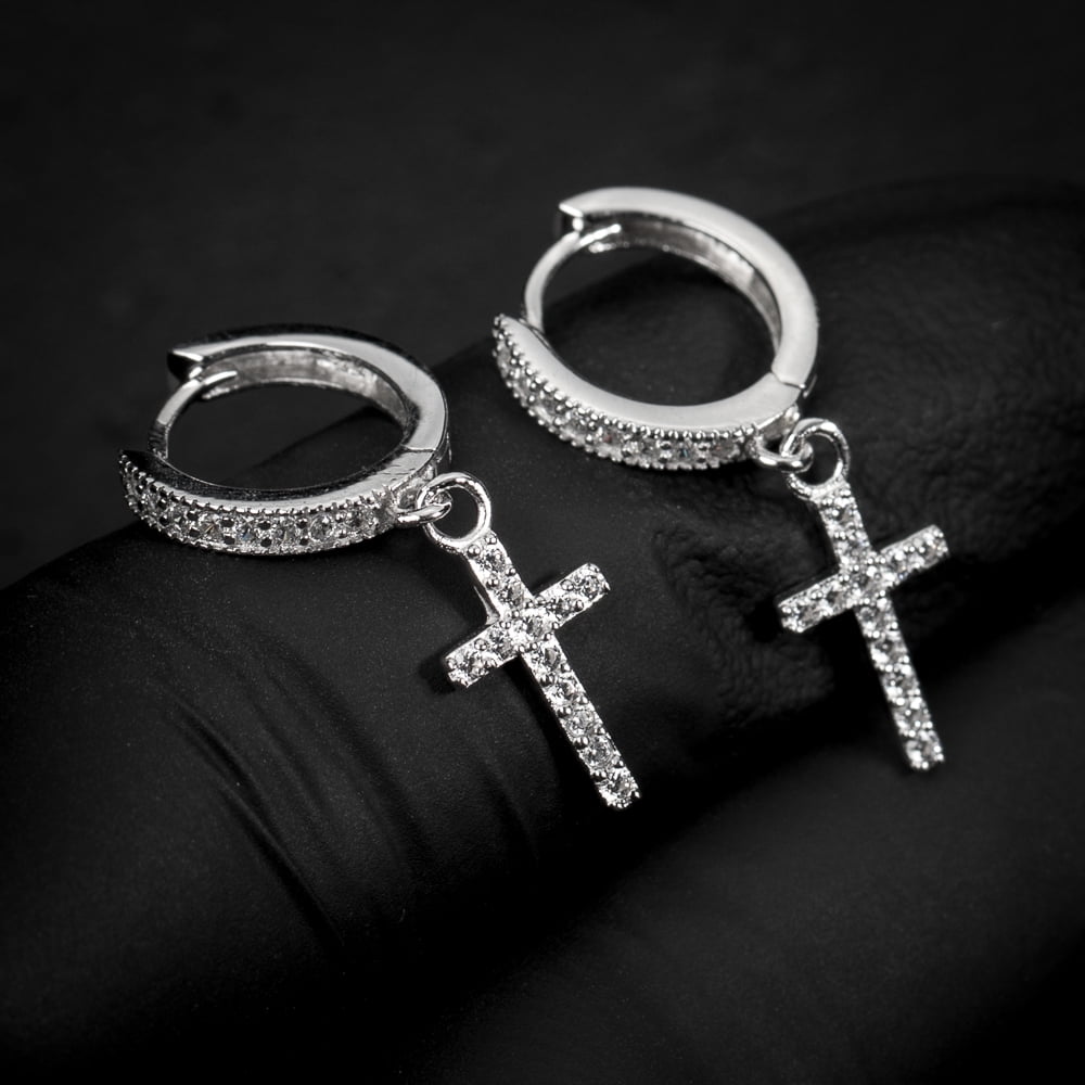 Cross earrings for guys walmart best sale