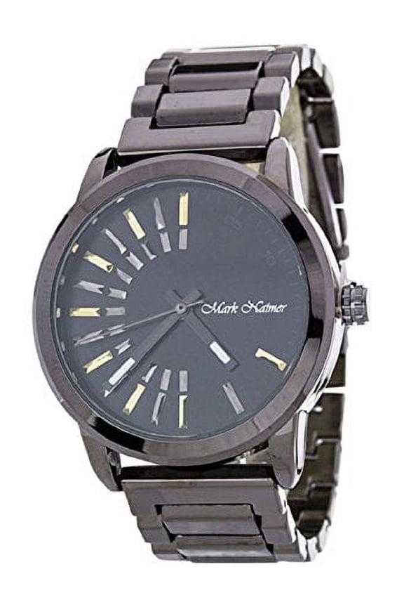 Men's Iconic Dials Gunmetal and Black Fashion Watch