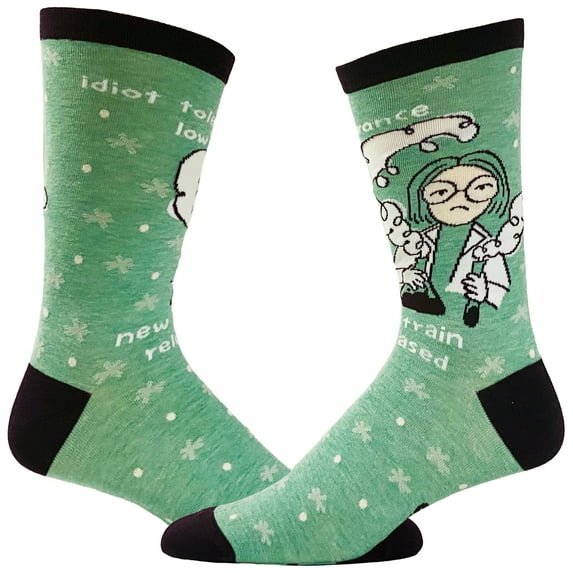 Men's Idiot Tolerance Socks Funny New Strain Released Nerdy Science Stupid People Footwear