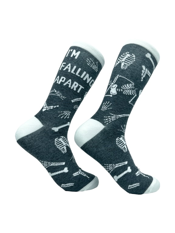 Men's Im Falling Apart Socks Funny Spooky Halloween Skeleton Bones Joke Footwear - One size Fits all
