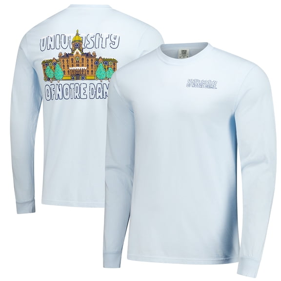 Men's Image One Light Blue Notre Dame Fighting Irish Frosted Dreams Comfort Colors Long Sleeve T-Shirt