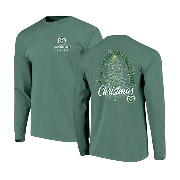 Men's Image One Light Green Colorado State Rams Holiday Long Sleeve T-Shirt