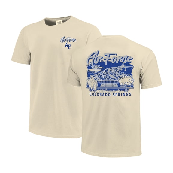 Men's Image One Natural Air Force Falcons Comfort Colors Hand-Drawn Campus Stack T-Shirt