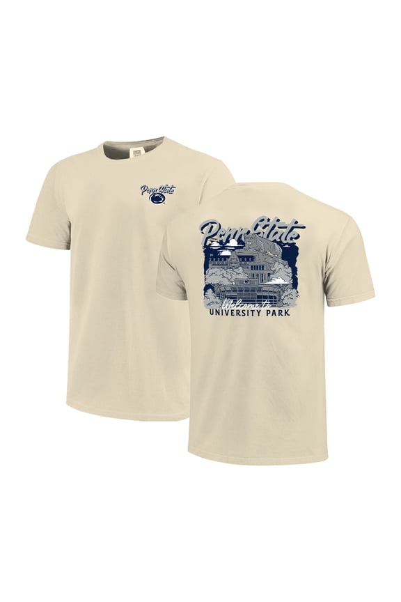 Men's Image One  Natural Penn State Nittany Lions Comfort Colors Hand-Drawn Campus Stack T-Shirt
