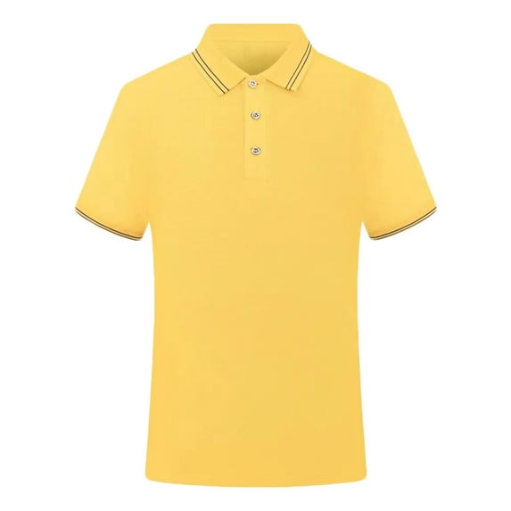 Men's Imitation Cotton Casual Polo Shirt Short Sleeve Solid Color Golf Polo Shirt Men's Loose Classic Lapel Top