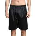 thumbnail image 1 of Men's Imitation Silk Short Pants Soft Sleeping Pajama Pants Satin Pajama Boxer Shorts with Elastic Waistband, 1 of 7