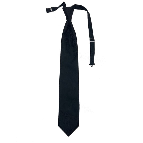Men’s Imperial Black Formal Satin Pre-Tied Necktie Tie in a Variety of Colors by Spencer J’s Signature Satin Collection